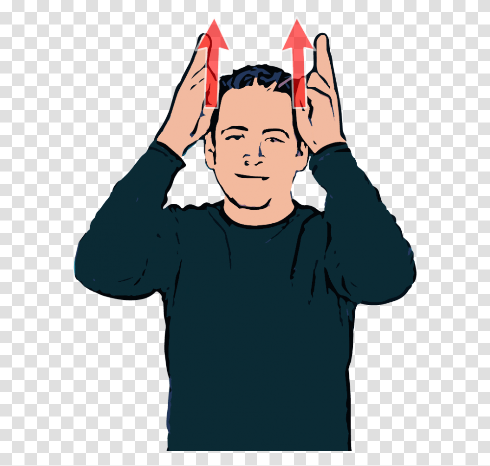 Pointing Middle Finger To Head, Sleeve, Apparel, Long Sleeve Transparent Png