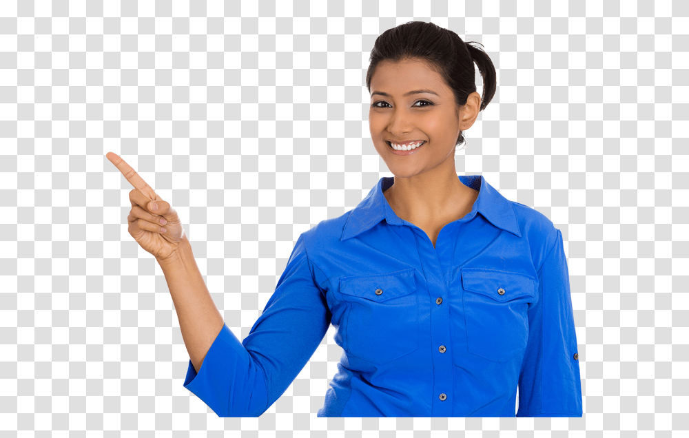 Pointing Woman Hd Woman Pointing Background, Sleeve, Apparel, Long Sleeve Transparent Png