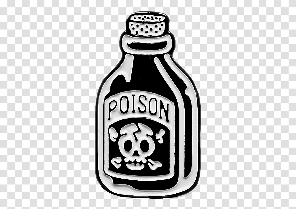 Poison Bottle Death Art Patch Patches Black Bottle Of Poison Art, Label, Beverage, Alcohol Transparent Png