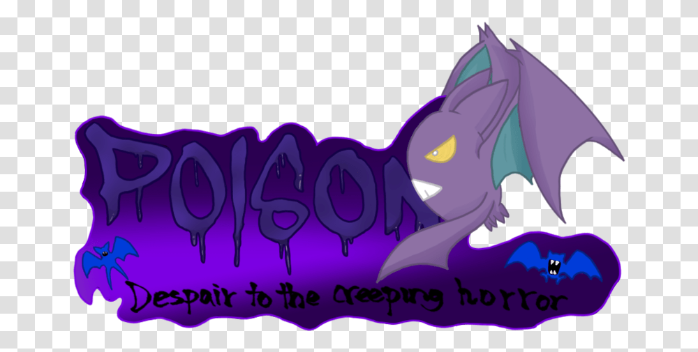 Poison Crobat With Extra Banner Dragon, Purple, Animal, Text, Plant Transparent Png