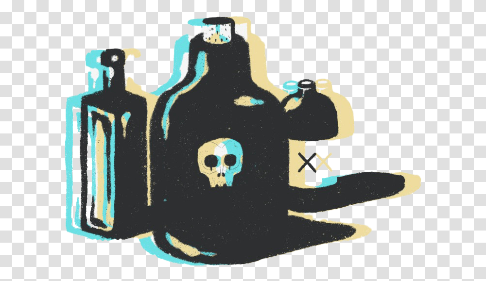 Poison Glass Bottle, Soil, Alcohol, Beverage Transparent Png