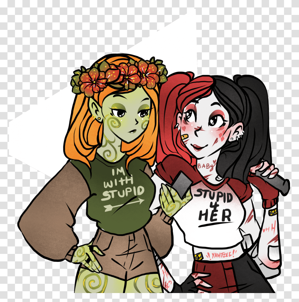 Poison Ivy And Harley Quinn Ship, Comics, Book, Person Transparent Png