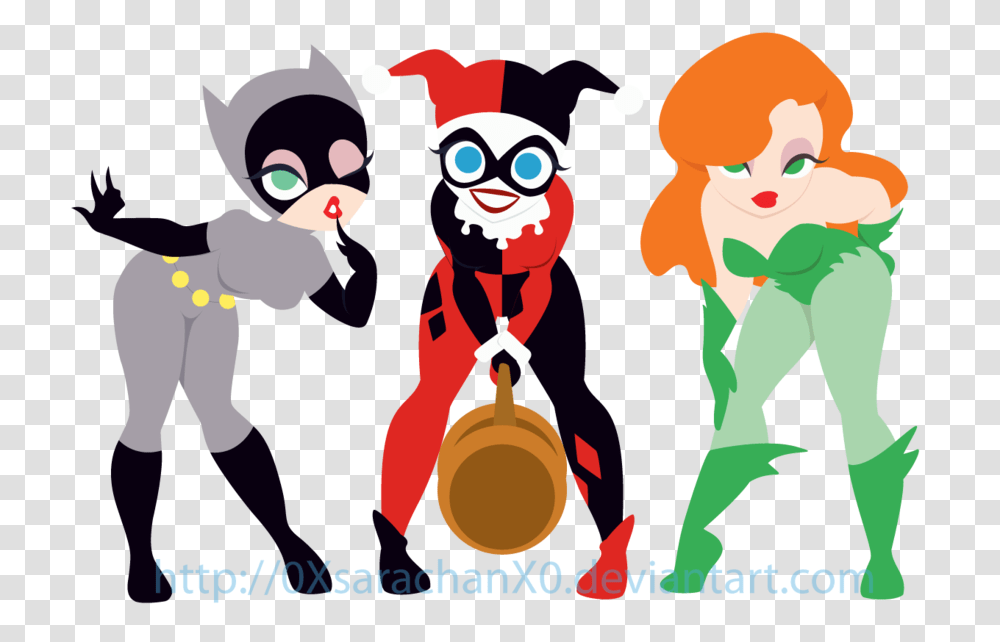Poison Ivy Harley Quinn Catwoman Batman Gotham City Sirens, Person, Poster, Advertisement Transparent Png