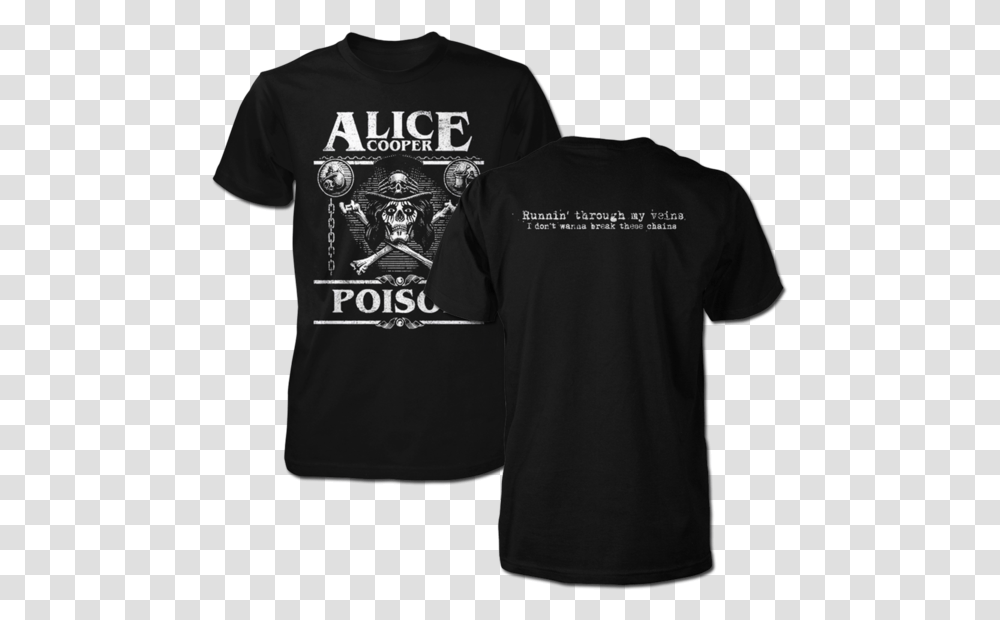Poison Label Tee Alice Cooper Trash Shirt, Apparel, Sleeve, T-Shirt Transparent Png