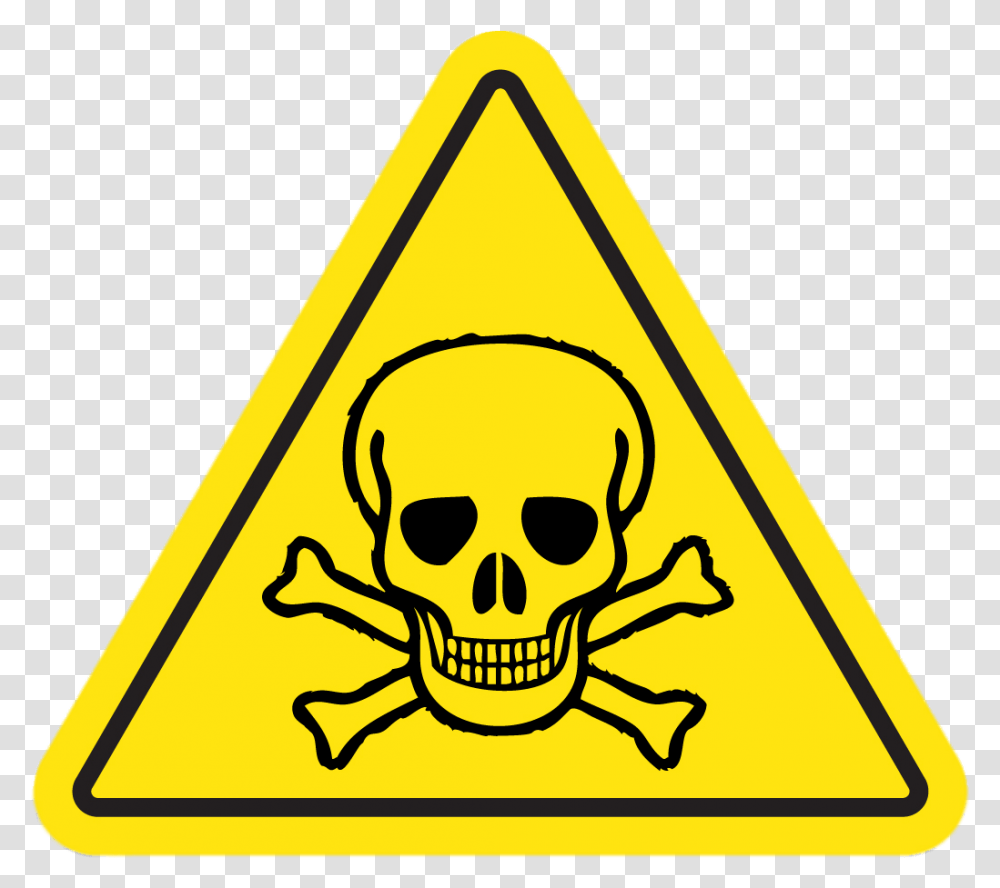 Poison Safety Sign Skull And Crossbones, Symbol, Road Sign, Triangle Transparent Png