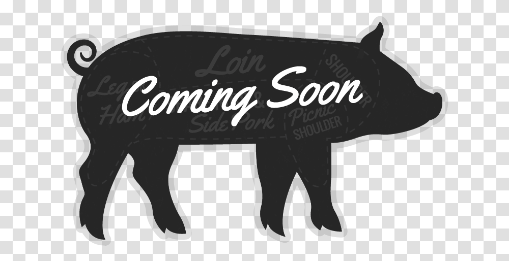 Pok Meat Map Coming Soon Signage, Mammal, Animal, Pig, Wildlife Transparent Png