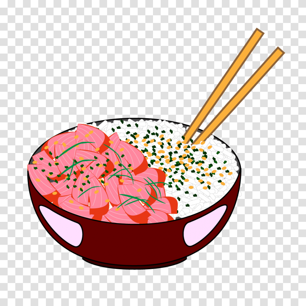 Poke Bowl And Rice Illustrator Graphic Hawaiian Graphics, Cream, Dessert, Food, Creme Transparent Png