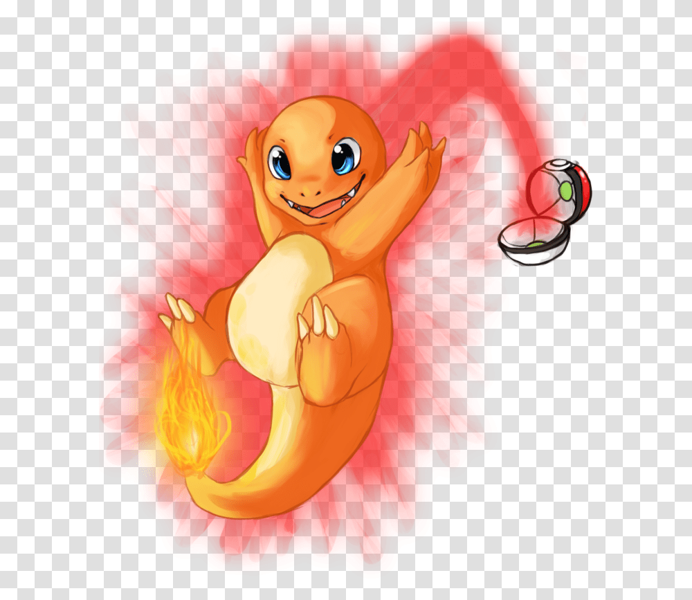 Pokeball Clipart Pokemon Charmander Coming Out Of Pokeball, Dish, Meal, Food, Modern Art Transparent Png