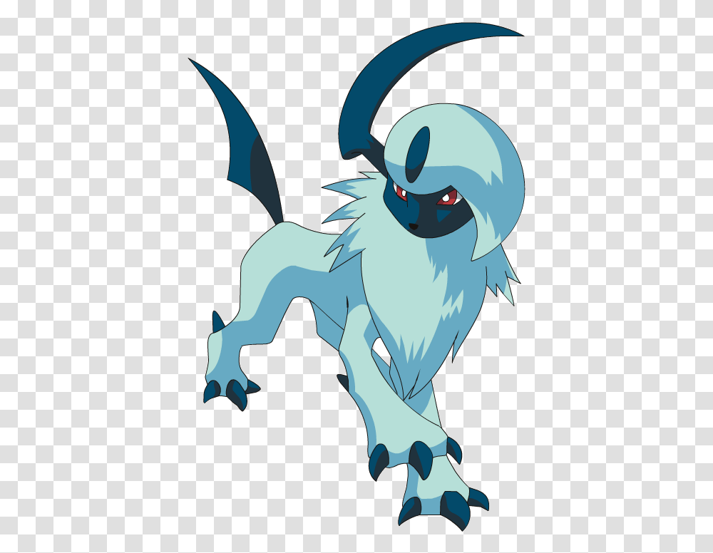 Pokemon Absol Real Life Clipart Pokemon White With Blue, Mammal, Animal, Wildlife, Poster Transparent Png