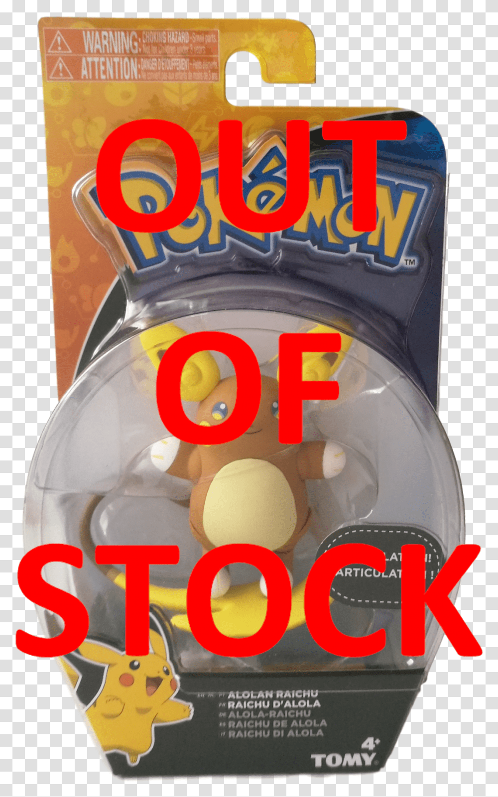 Pokemon Action Pose Figure Alolan Raichu Pokemon, Text, Alphabet, Advertisement, Number Transparent Png