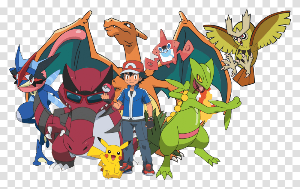 Pokemon Ash Team Ash And Pokemon, Person, Comics, Book, People Transparent Png