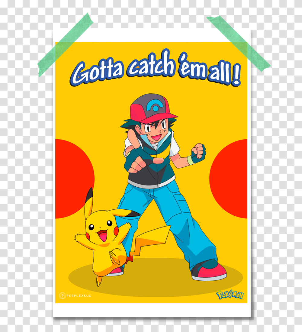 Pokemon Ash & Pikachu Poster Pokemon Ash, Person, Advertisement, Flyer, Paper Transparent Png