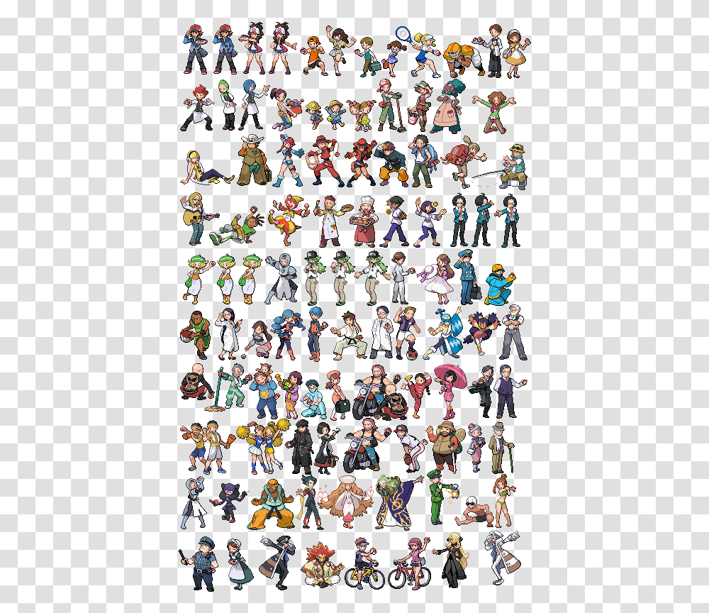 Pokemon Black And White 2 Animated Sprites Downloads Crowd, Person, Collage, Poster, Advertisement Transparent Png