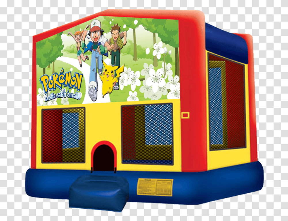 Pokemon Bounce House Bb Pj Masks Bounce House, Play Area, Playground, Bus, Vehicle Transparent Png