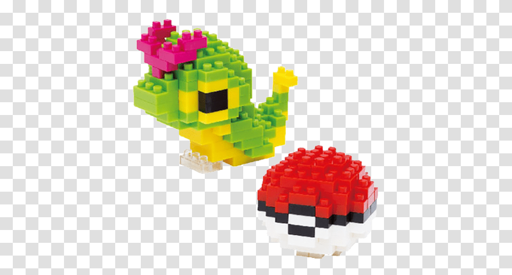 Pokemon Caterpie & Pokeball Nanoblocks Figure Pok Ball, Toy, Minecraft, Rubix Cube, Graphics Transparent Png