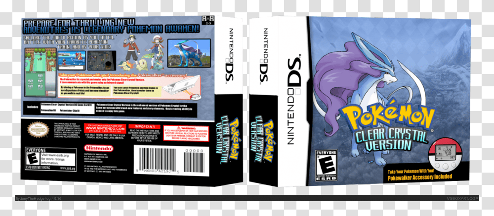 Pokemon Clear Crystal Version Box Cover Los Mejores Juegos De Ds, Poster, Advertisement, Flyer Transparent Png