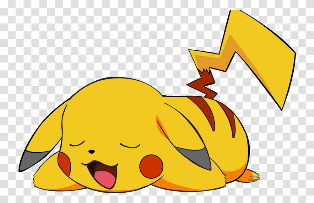 Pokemon Clip Art Pikachu Laying Down Download Full Waking Up Gif, Animal, Goldfish Transparent Png