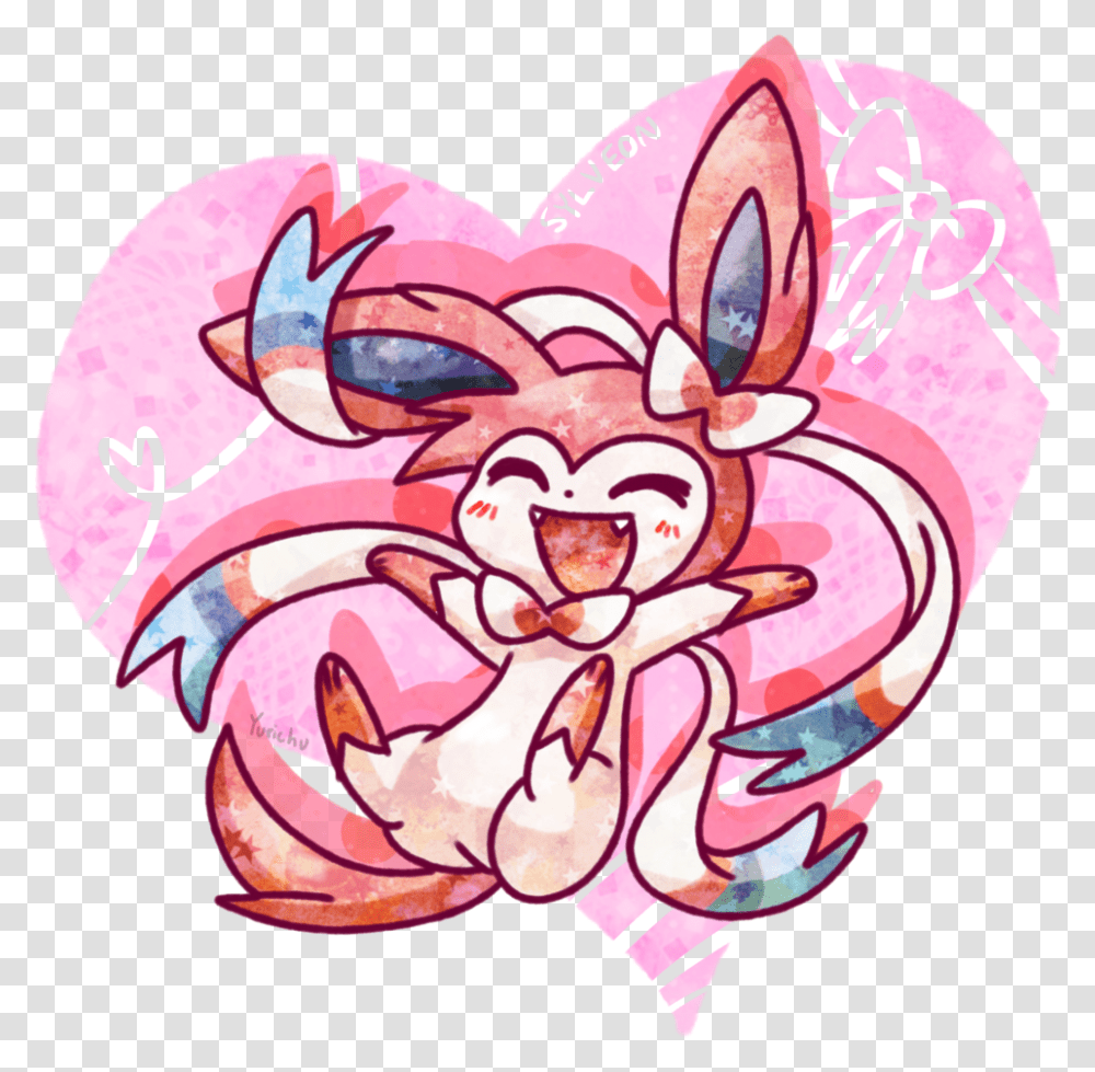 Pokemon Clipart Pink Sylveon Cute, Heart, Doodle, Drawing, Pattern Transparent Png