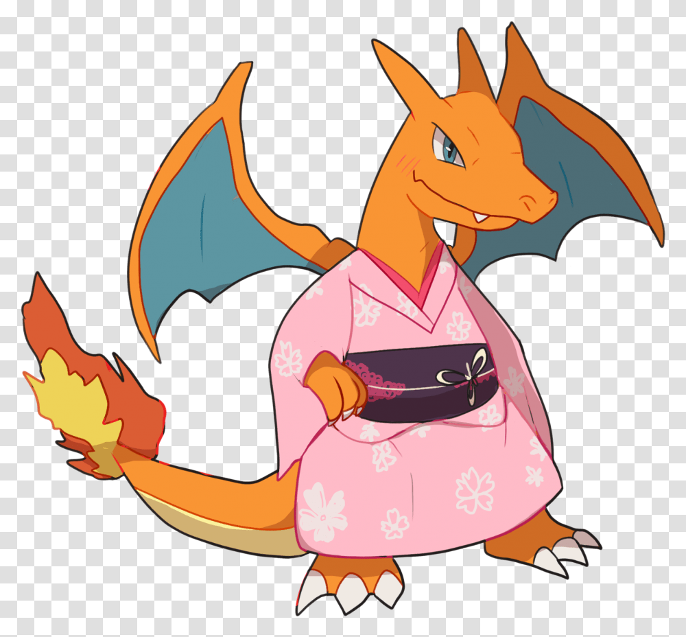 Pokemon Clipart Pokemon Charizard Charizard Kimono, Apparel, Dragon, Robe Transparent Png