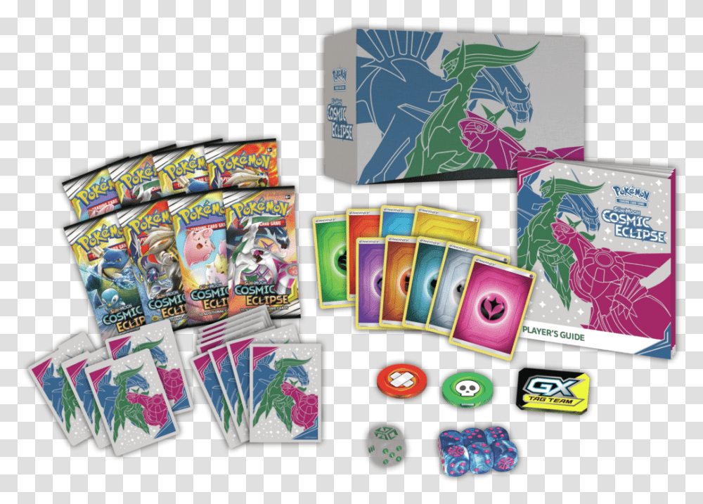 Pokemon Cosmic Eclipse Elite Trainer Box, Label, Game, Doodle Transparent Png