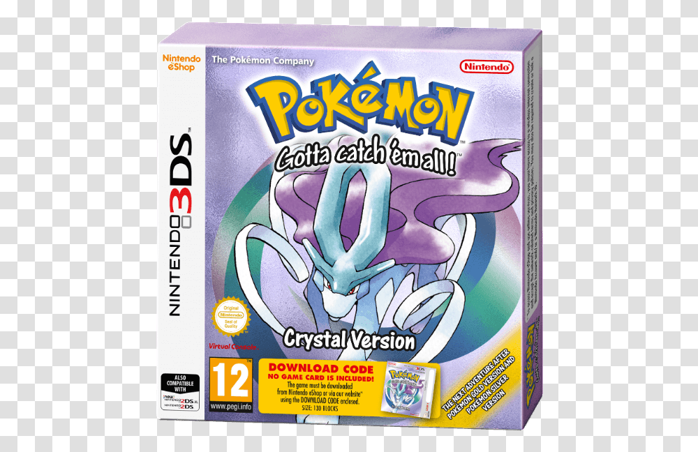 Pokemon Crystal 3ds Box, Label, Dvd, Disk Transparent Png