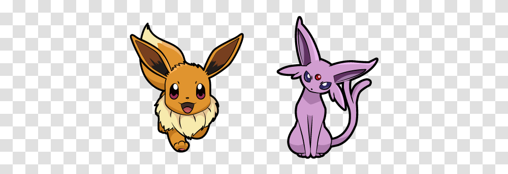 Pokemon Eevee And Espeon Cursor - Custom Browser Cartoon, Mammal, Animal, Kangaroo, Wallaby Transparent Png