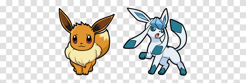 Pokemon Eevee And Glaceon Cursor Cartoon, Mammal, Animal, Rabbit, Rodent Transparent Png