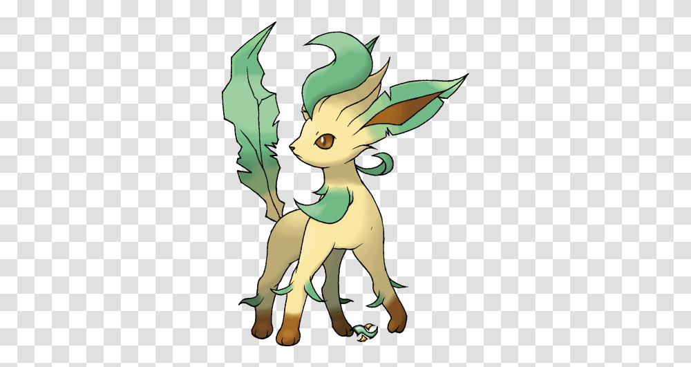 Pokemon Eevee Teams Cool Leafeon And The Black Knight, Green, Animal, Mammal, Person Transparent Png