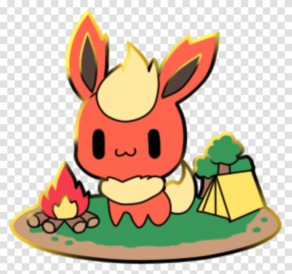 Pokemon Flareon Eeveeloutions Sticker By Probably Happy, Birthday Cake, Food, Animal, Mammal Transparent Png