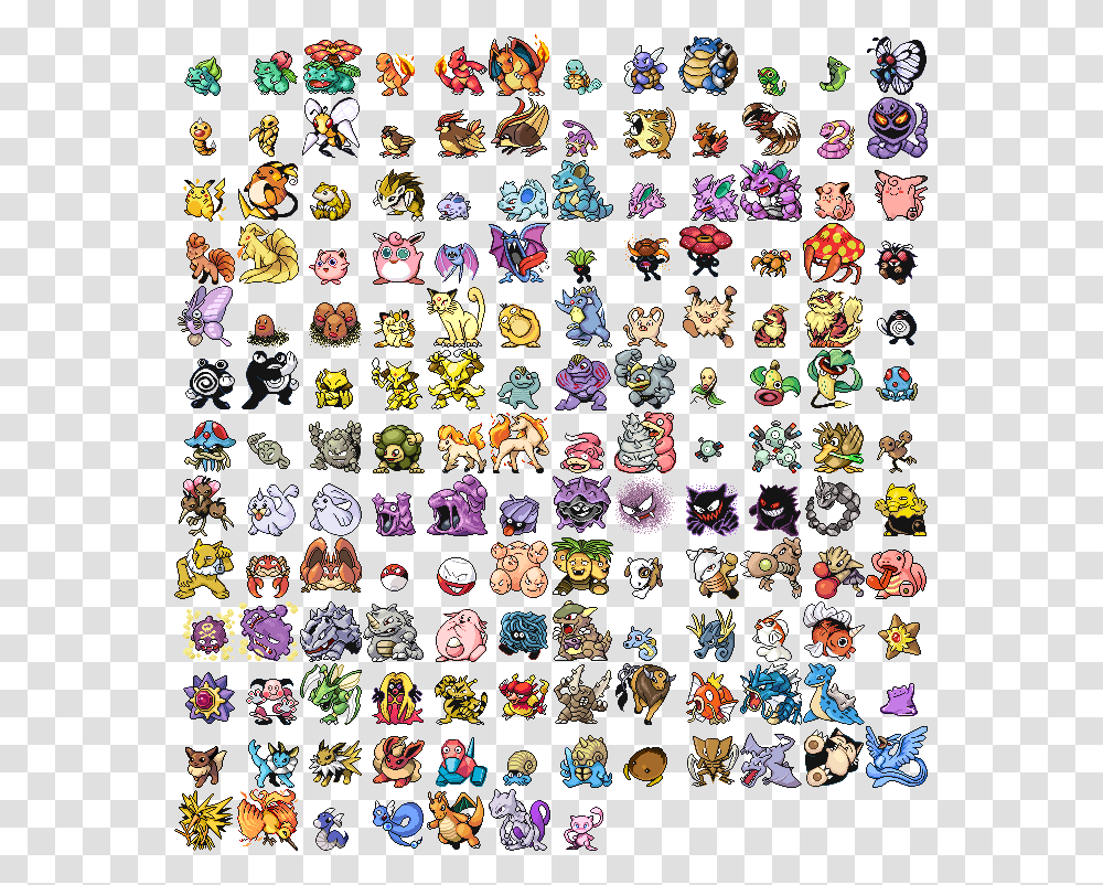 Pokemon Gen 1 Original Sprites, Label, Rug, Alphabet Transparent Png