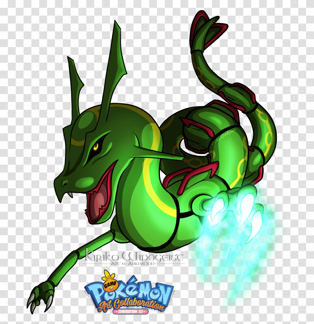 Pokemon Generation Iii Art Tribute Rayquaza Using Dragon Claw, Animal, Reptile, Graphics, Snake Transparent Png