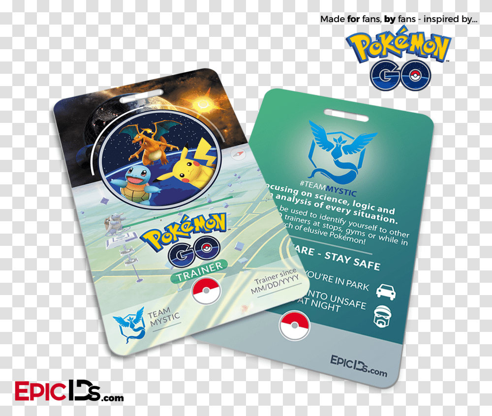 Pokemon Go Inspired Team Mystic Valor Or Instinct Pokemon Tcg Player Id Card, Flyer, Poster, Paper, Advertisement Transparent Png