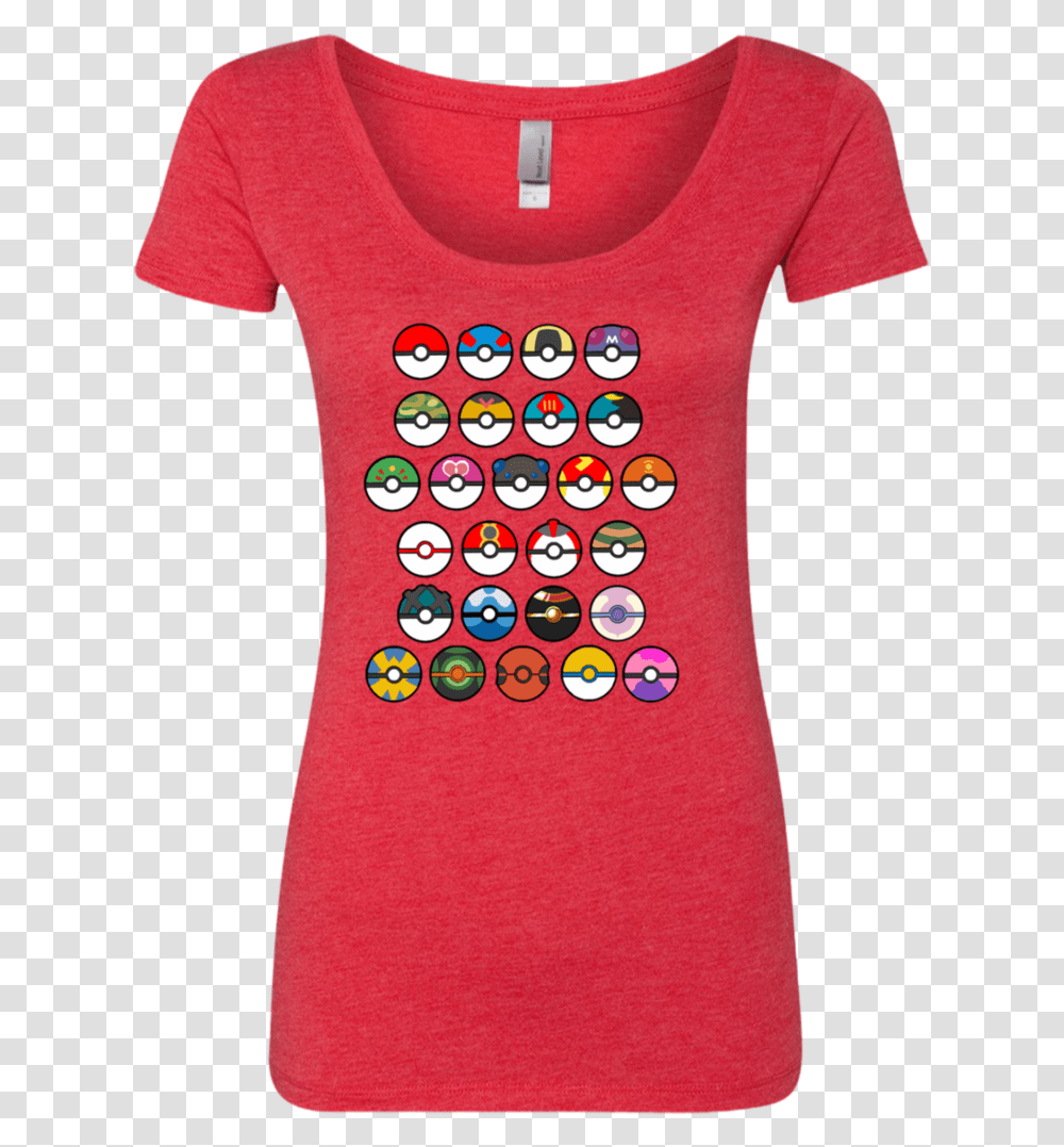 Pokemon Go Poke Balls Next Level Ladies Triblend Scoop T Shirt, Apparel, T-Shirt, Sweets Transparent Png