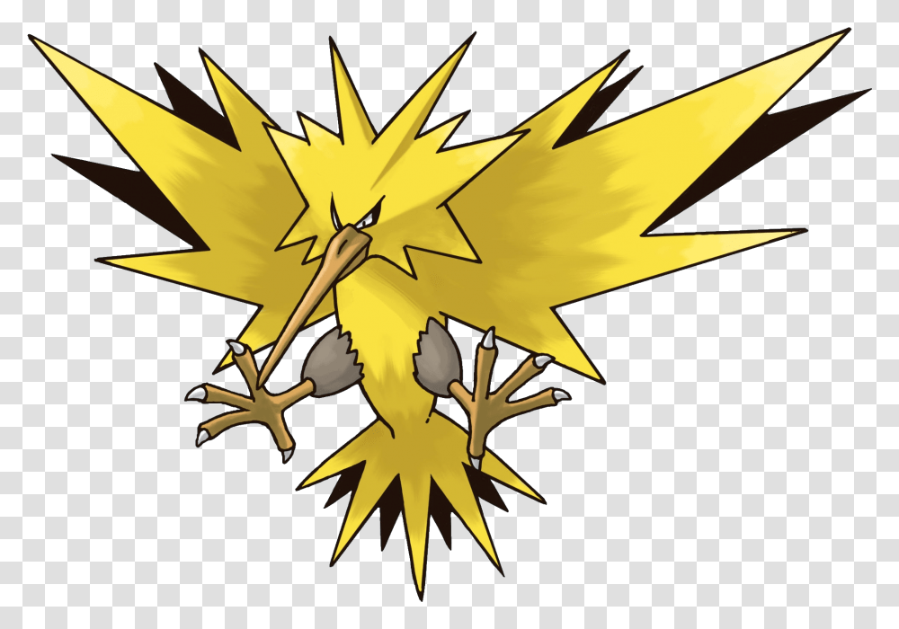 Pokemon Icon Clipart Zapdos Pokemon, Leaf, Plant, Maple Leaf, Airplane Transparent Png