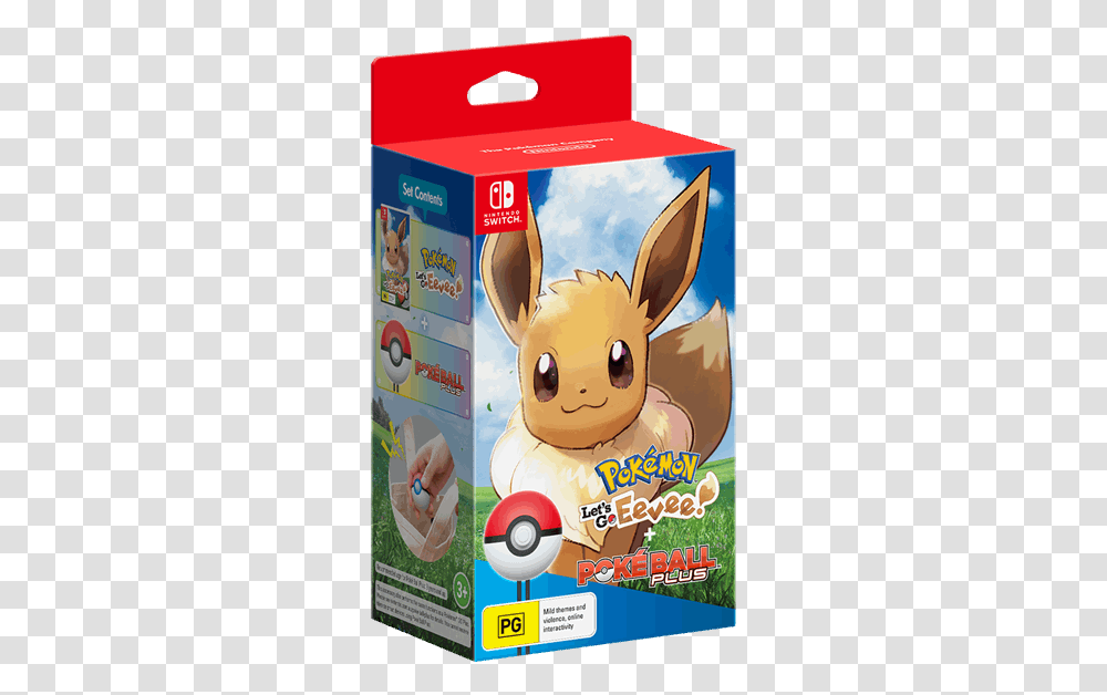 Pokemon Let's Go Eevee Pokeball Plus Pack, Label, Advertisement, Poster Transparent Png