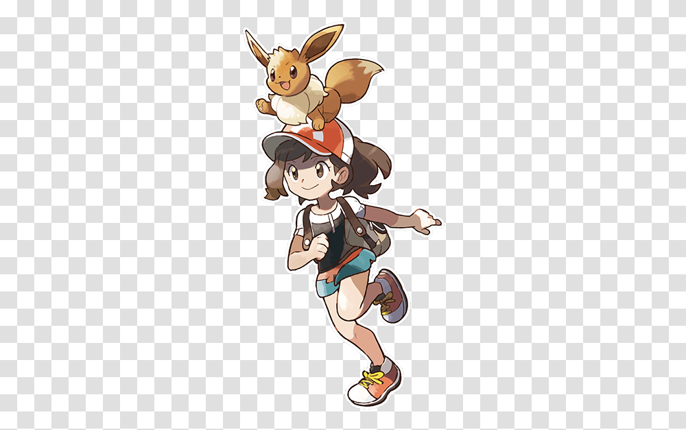 Pokemon Let's Go Eevee Trainer, Person, Book, Comics, Hand Transparent Png