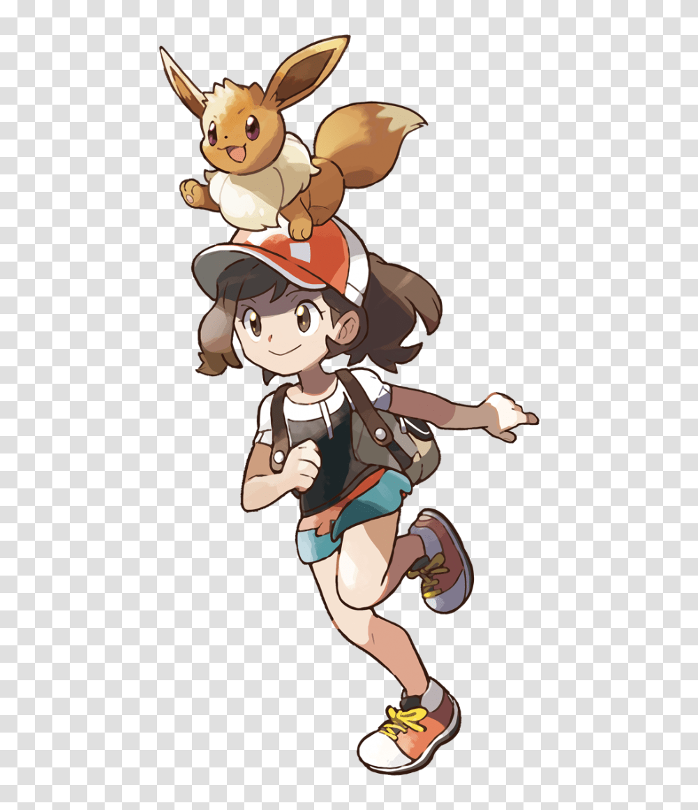 Pokemon Lets Go Female Trainer Artwork Know Your Meme, Toy, Person, Book, Manga Transparent Png