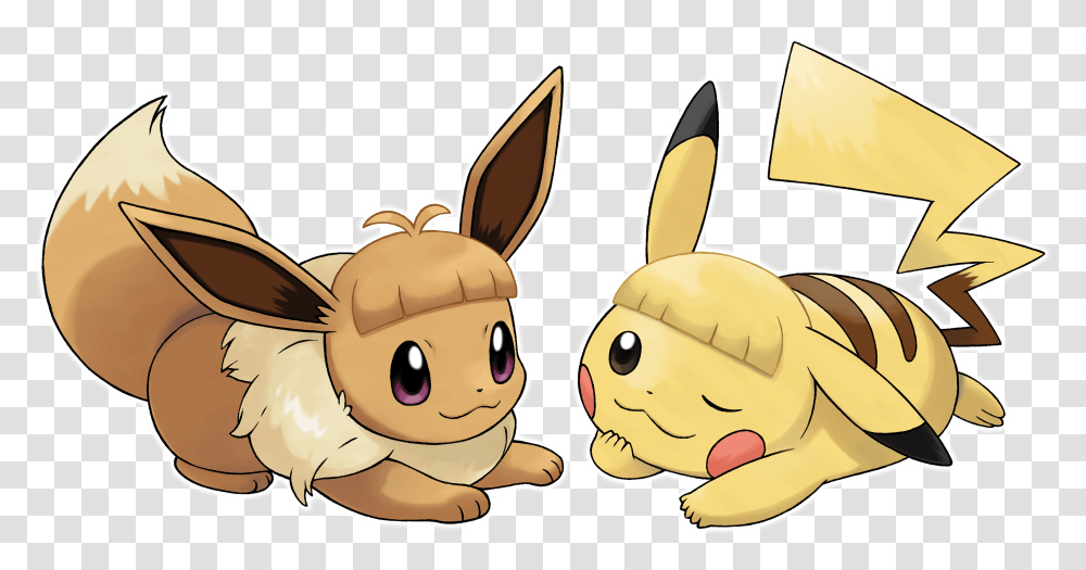 Pokemon Let's Go Pikachu And Eevee Introduces Pikachu And Eevee Bangs, Rodent, Mammal, Animal, Rabbit Transparent Png