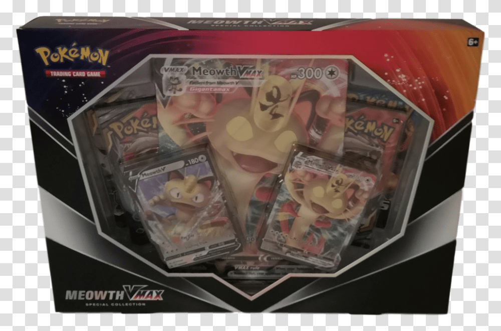 Pokemon Meowth Vmax Special Collection Pokmon Ruby And Sapphire, Arcade Game Machine, Figurine, Text, Newsstand Transparent Png