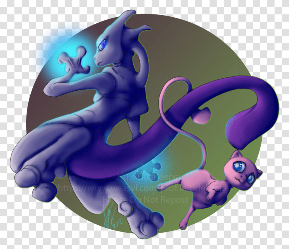 Pokemon Mewtwo And Mew - Weasyl Cartoon, Toy, Dragon, Purple, Outdoors Transparent Png