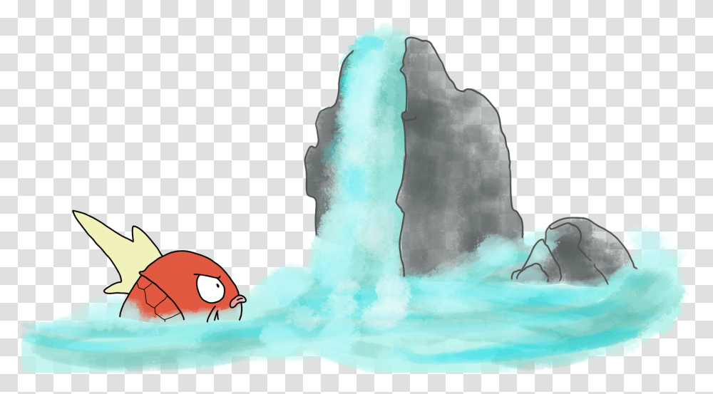 Pokemon Myths Making A Splash La Magikarp Principally Magikarp Climb The Waterfall, Nature, Outdoors, Ice, Snow Transparent Png
