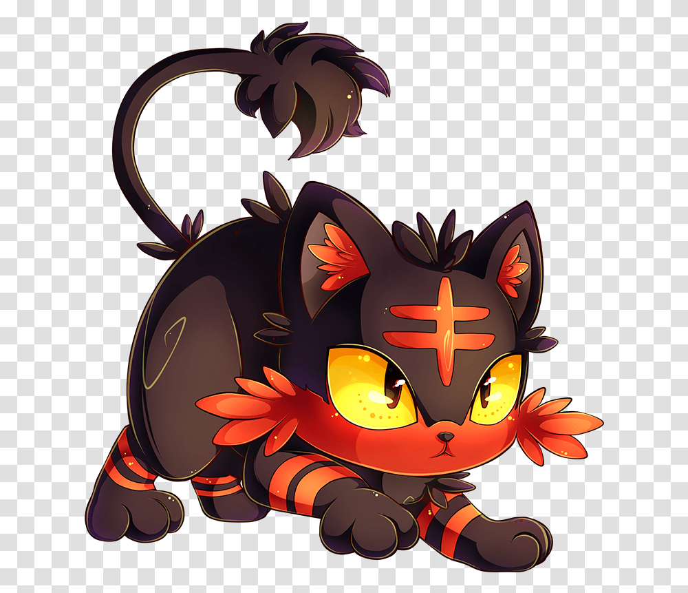 Pokemon Orange And Black Cat Pokemon, Animal, Plant, Food, Clothing Transparent Png