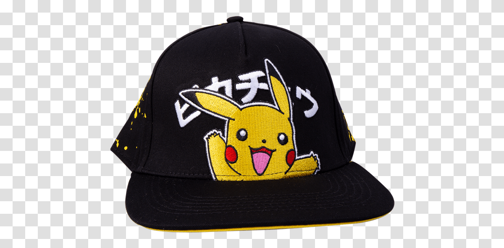 Pokemon Pikachu Tails Black & Yellow Snapback Cap Baseball Cap, Clothing, Apparel, Hat, Swimwear Transparent Png