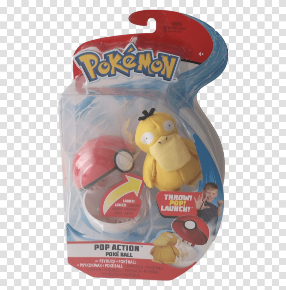 Pokemon Pop Action Poke Ball Plush Psyduck Pokemon Jigglypuff Pop Action Pokeball, Toy, Person, Cushion, Diaper Transparent Png