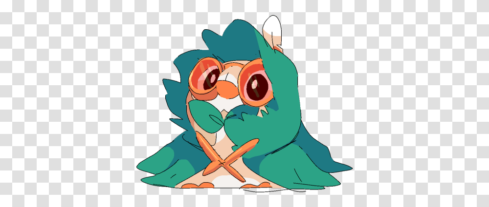 Pokemon Rowlet Fanart, Angry Birds, Painting, Goggles, Accessories Transparent Png