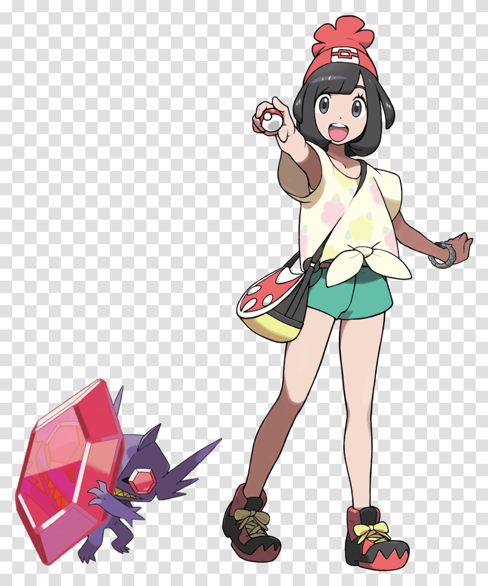 Pokemon Sun And Moon Protagonist, Person, Book, Female Transparent Png