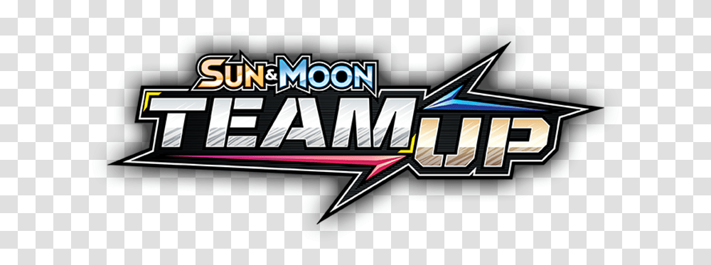 Pokemon Sun And Moon Team Up Booster Box Graphic Design, Text, Word, Symbol, Arrow Transparent Png