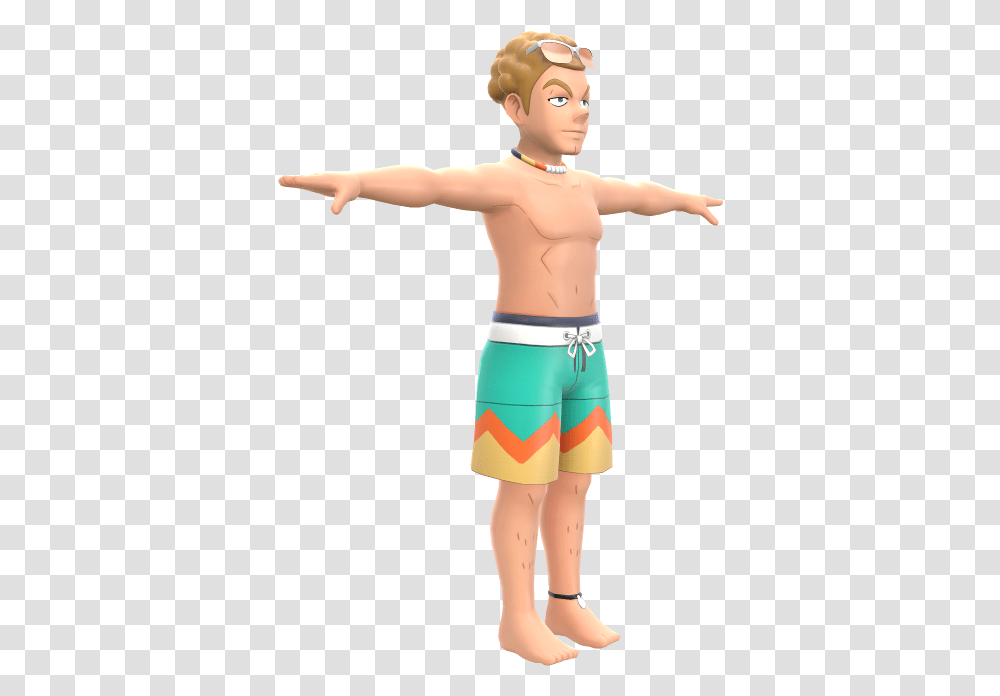 Pokemon Sword And Shield Swimmer, Shorts, Person, Back Transparent Png