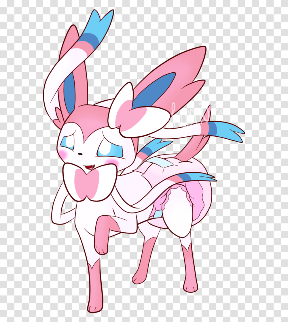 Pokemon Sylveon In Diapers Clipart Sylveon Wearing A Diaper, Graphics, Flower, Plant, Blossom Transparent Png