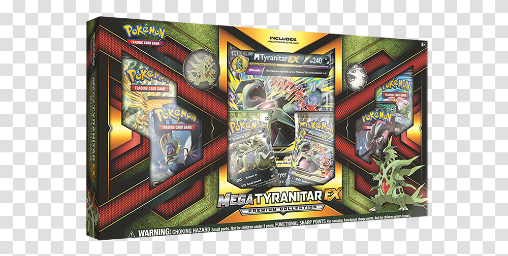 Pokemon Trading Card Game Mega Tyranitarex Premium Mega Tyranitar Ex Box, Clock Tower, Building, Arcade Game Machine, Person Transparent Png